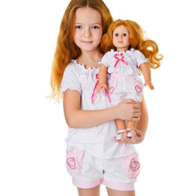 Комплект Mia для девочки: шорты-фонарики и туника белая