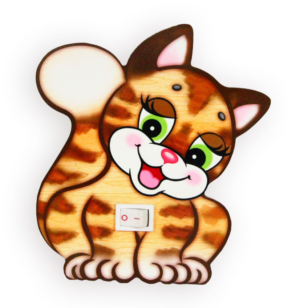 Деревянный ночник «Киска Мурка»