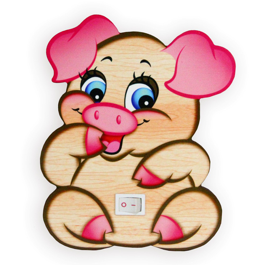 Деревянный ночник «Хрюшка Рюшечка»