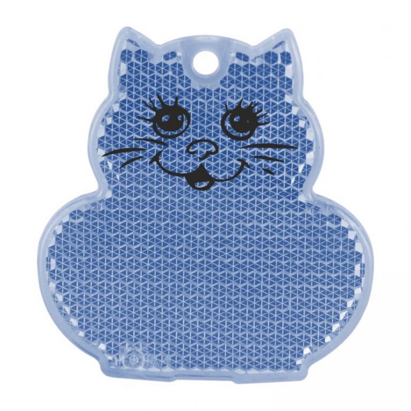Светоотражатель пешеходный призматический «Кот» синий, Мамасвет