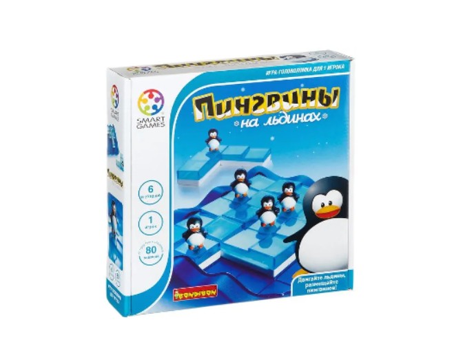 Логическая игра "Пингвины на льдинах" серия БондиЛогика, бренд Bondibon