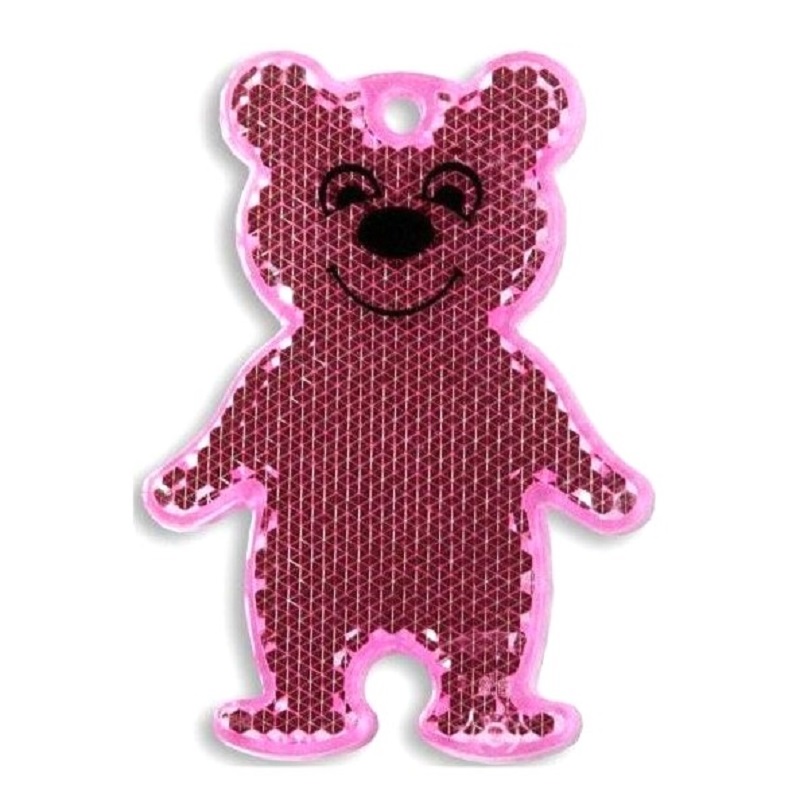 Светоотражатель пешеходный призматический «Мишка» розовый, Мамасвет