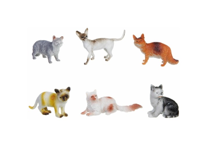 Набор пластиковых животных, серия "Ребятам о зверятах. Кошки", бренд Bondibon