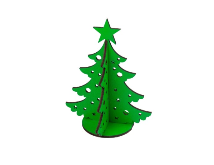 Сборная деревянная модель окрашенная «Настольная елка №1», бренд «Сибирские игрушки»