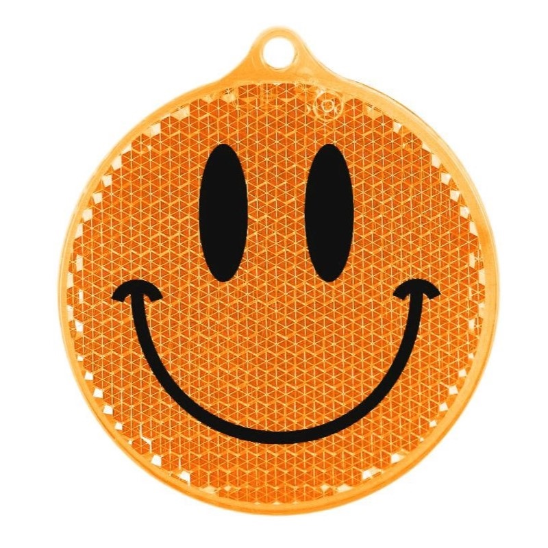 Светоотражатель пешеходный призматический «Смайлик» оранжевый, Мамасвет