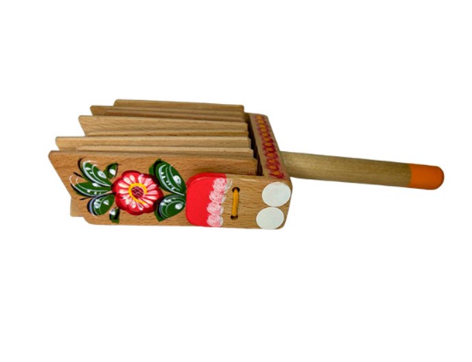 Русский народный шумовой инструмент «Трещотка пластинчатая на ручке», ТМ «Мастерская Сереброва»