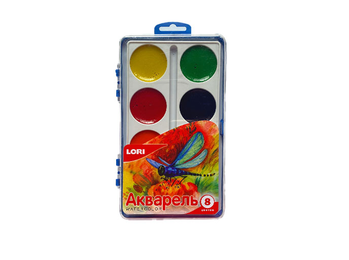 Краски акварельные LORI, 8 цветов