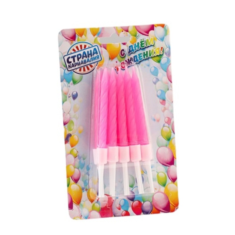 Свечи для торта «Неон» 7 см, розовые