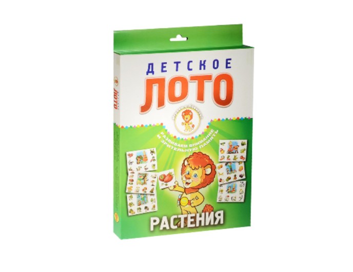 Детское лото «Растения» серия Играем с Левиком!, Детское издательство «Улыбка»