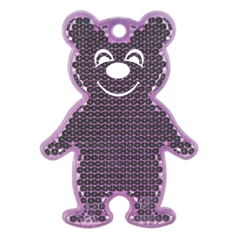 Светоотражатель пешеходный призматический «Мишка» фиолетовый, Мамасвет