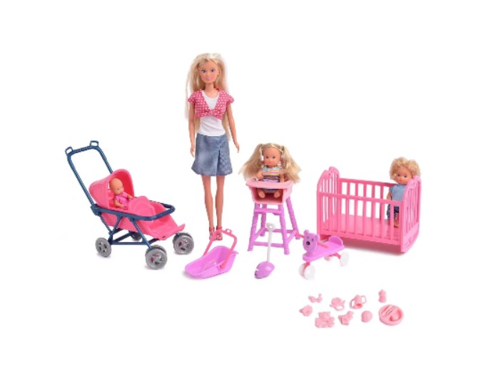 Кукла Штеффи с детьми и принадлежностями, бренд Simba