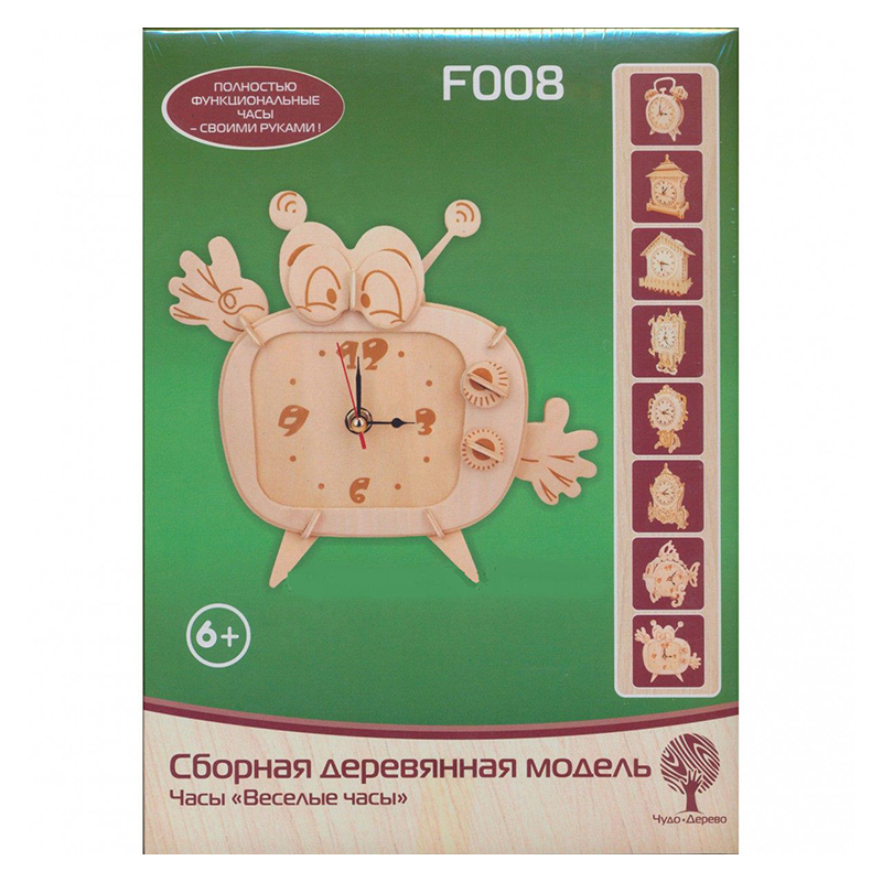 Сборная деревянная модель «Веселые часы», Чудо-дерево