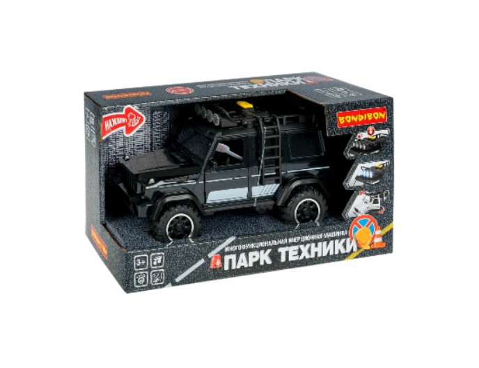 Инерционная машина "Черный внедорожник" серия Парк техники, бренд Bondibon
