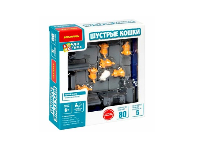 Логическая игра "Шустрые кошки" серия БондиЛогика, бренд Bondibon