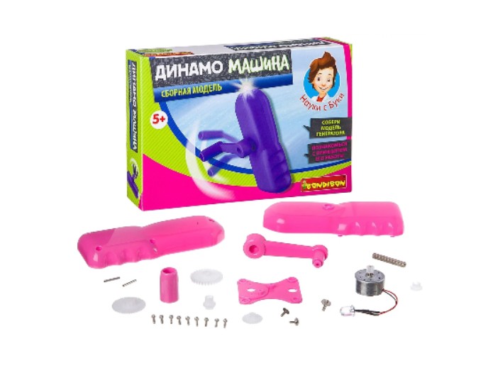 Набор для опытов - сборная модель "Динамо машина", серия Французские опыты, бренд Bondibon