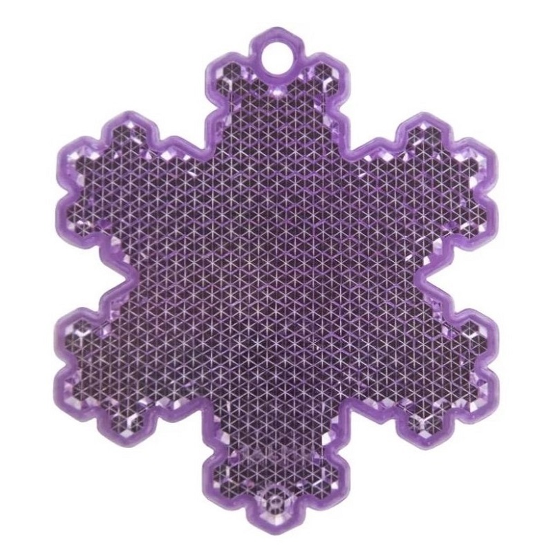 Светоотражатель пешеходный призматический «Снежинка» фиолетовая, Мамасвет