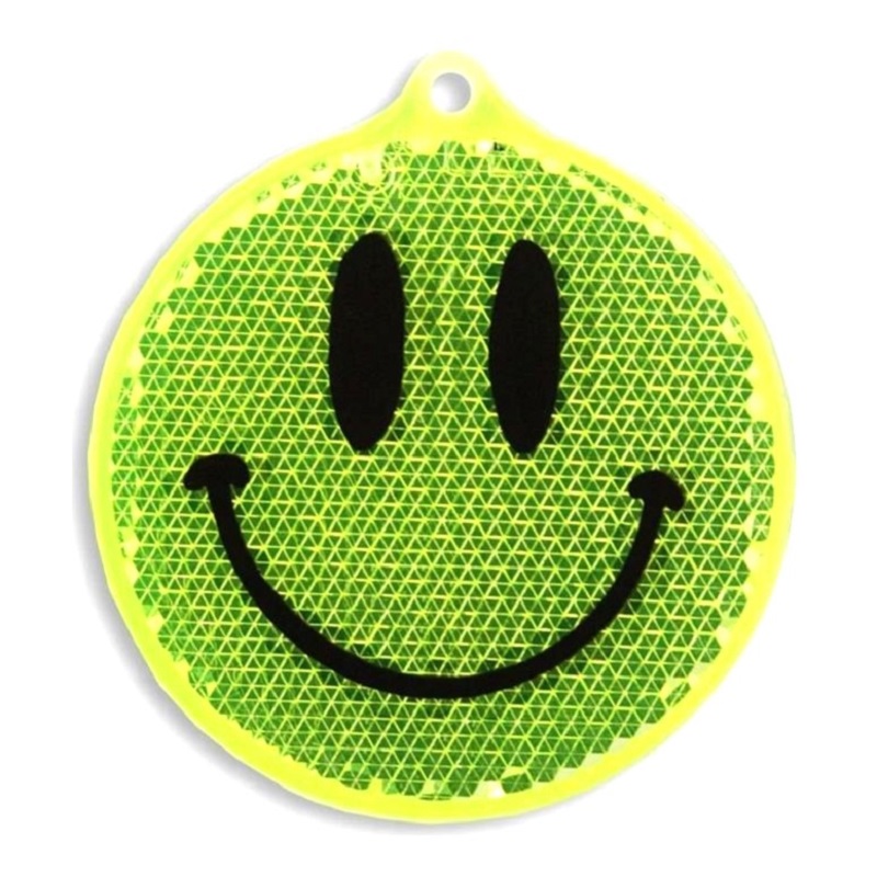 Светоотражатель пешеходный призматический «Смайлик» жёлтый, Мамасвет