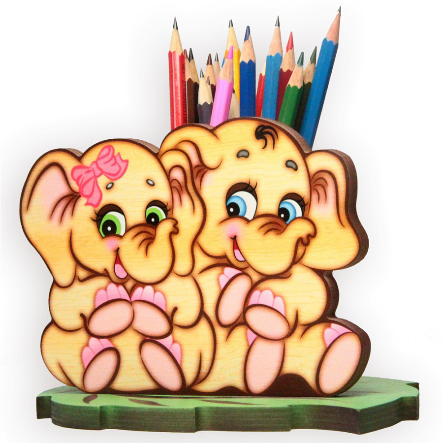 Деревянная карандашница «Семён с подружкой»