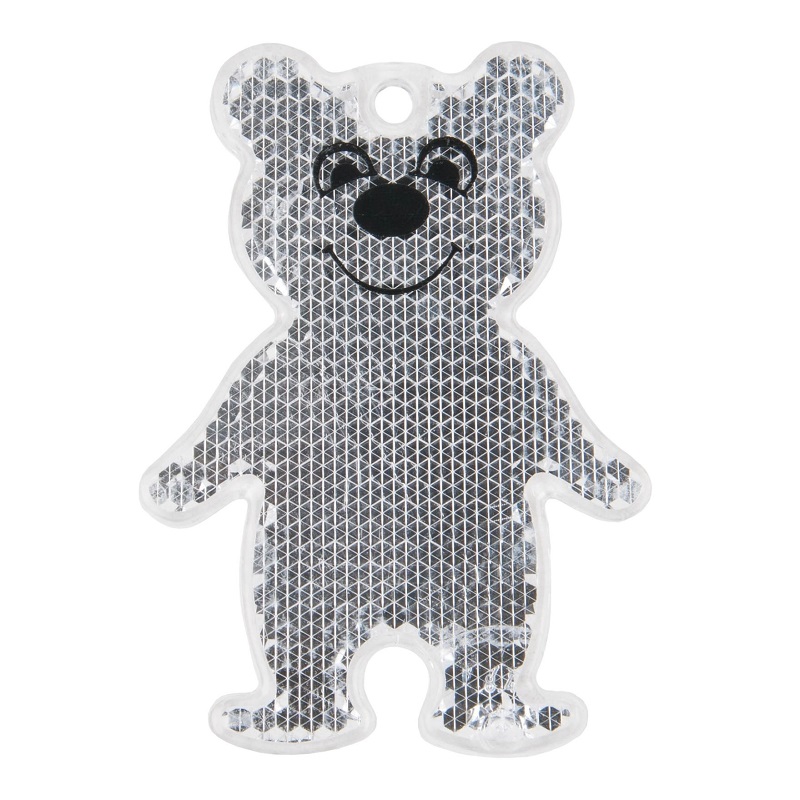 Светоотражатель пешеходный призматический «Мишка» белый, Мамасвет