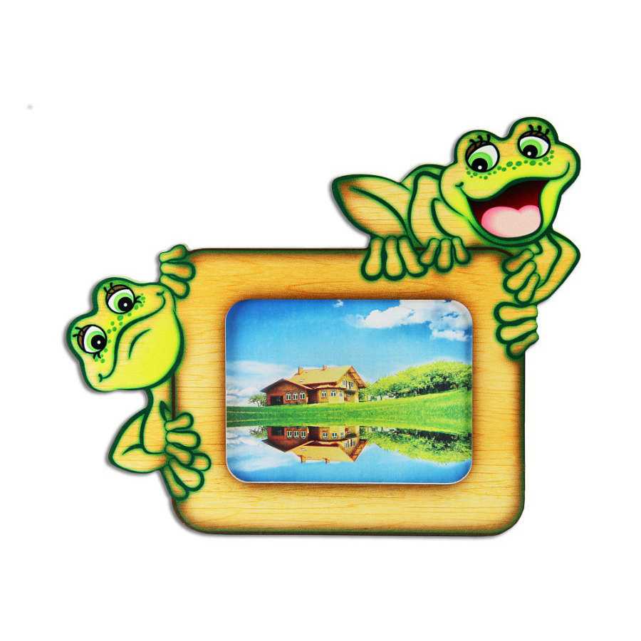 Деревянная фоторамка «Лягушата»