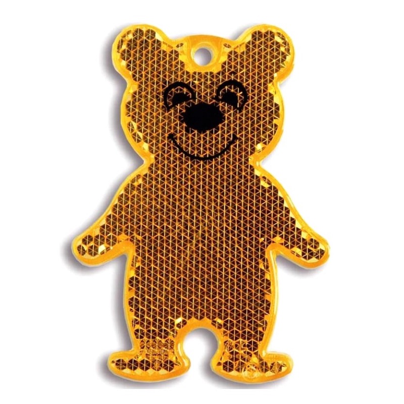 Светоотражатель пешеходный призматический «Мишка» оранжевый, Мамасвет