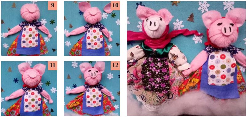 Новогодняя Свинка по мотивам народной традиционной куклы