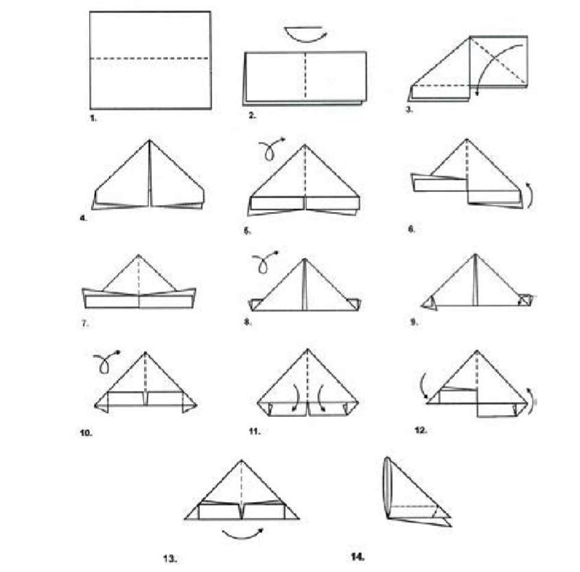 Самолётик в технике «модульное оригами» схема сборки