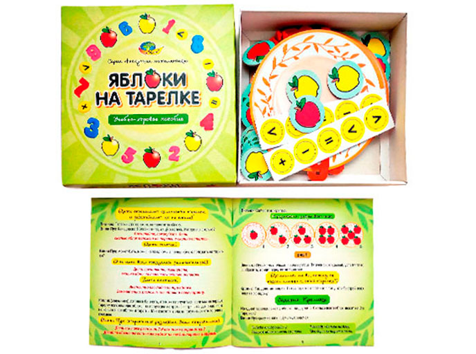 Учебно-игровое пособие «Яблоки на тарелке», комплектация Учебно-игровое пособие «Яблоки на тарелке», комплектация