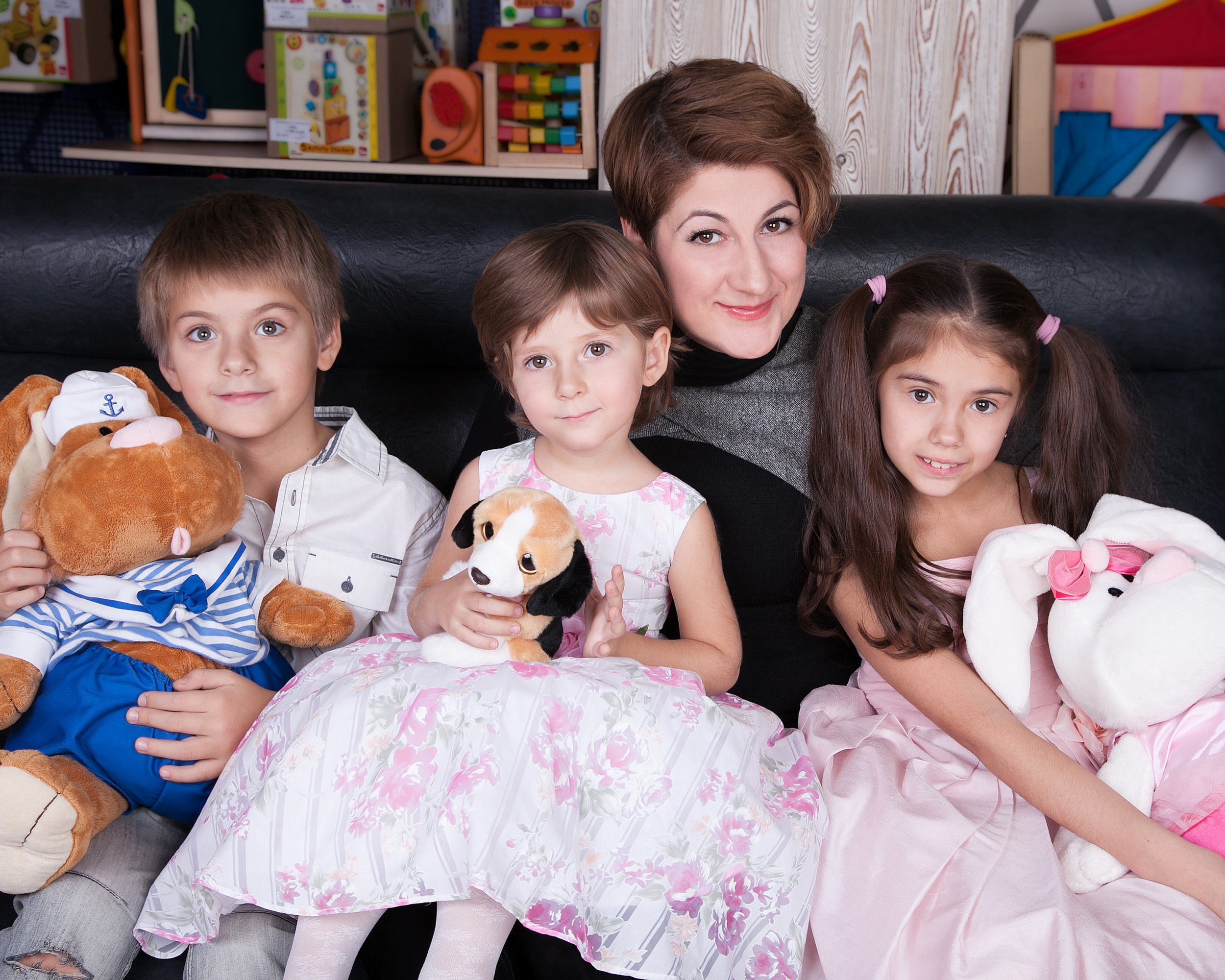 Нина Чусова с мужем и детьми
