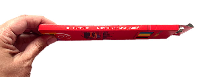 Набор цветных карандашей БиДжи, упаковка сбоку Набор цветных карандашей БиДжи, упаковка сбоку