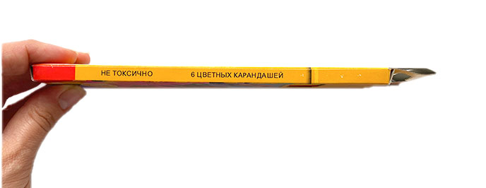 Набор цветных карандашей БиДжи, упаковка сбоку Набор цветных карандашей БиДжи, упаковка сбоку