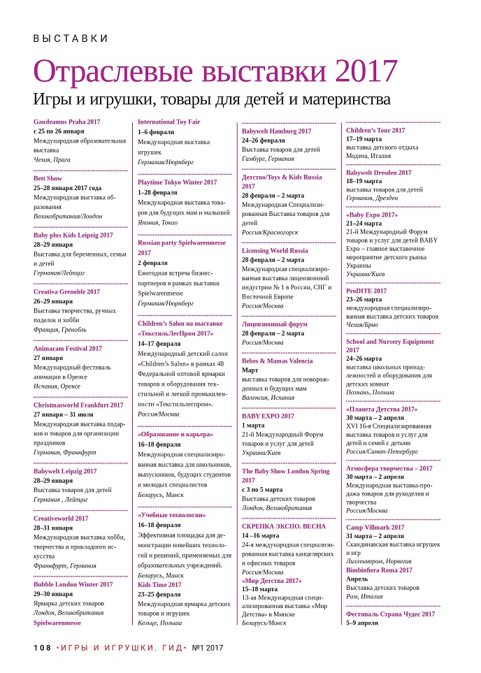 Отраслевые выставки 2017