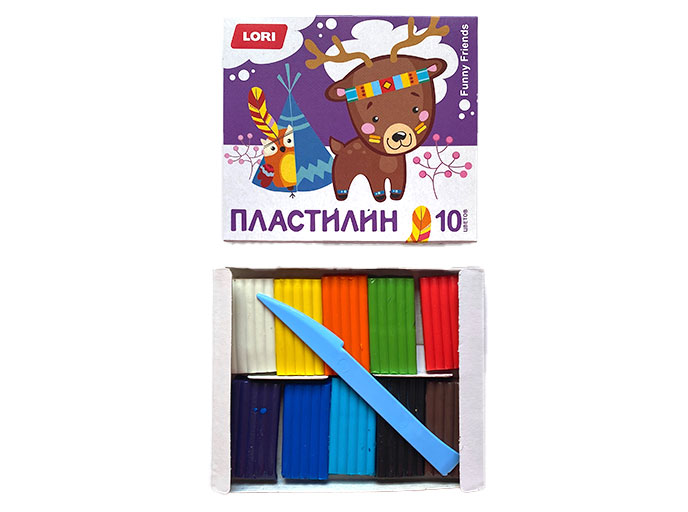 Пластилин LORI 10 цветов, состав