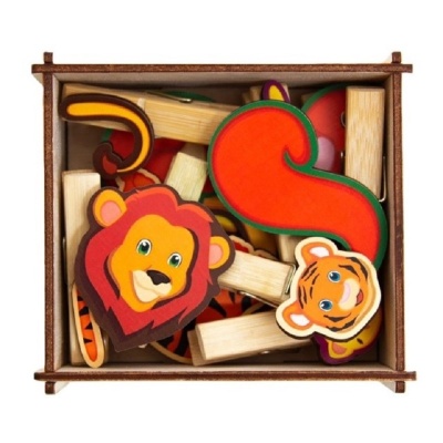 Игра с прищепками «Собери дикое животное №2», Сибирские игрушки