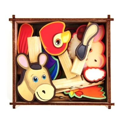 Игра с прищепками «Собери домашнее животное №2», Сибирские игрушки