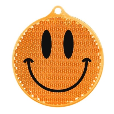 Светоотражатель пешеходный призматический «Смайлик» оранжевый, Мамасвет