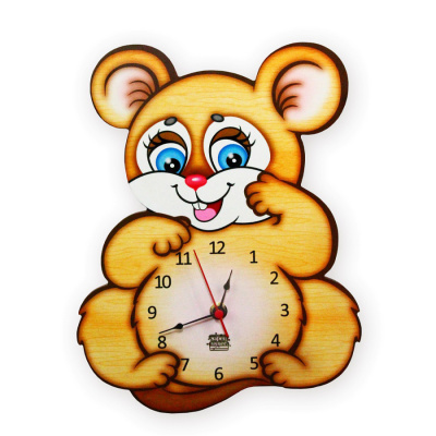 Деревянные часы «Мышка-норушка»