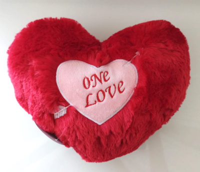 Подушка Сердце «One love», красная