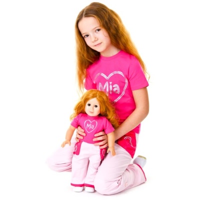 Туника (топ) Mia с принтом сердце, фуксия