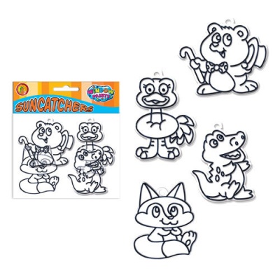 Витражи Mini «Страус, мишка, крокодил, лисичка»