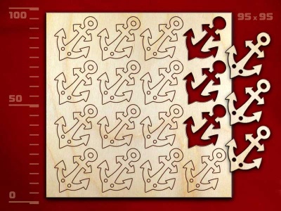 Набор пуговиц «Якорь», 16 штук