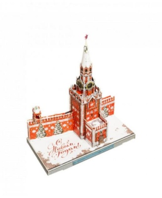 Сборная модель из картона «Спасская Башня Московского Кремля. С Новым годом»