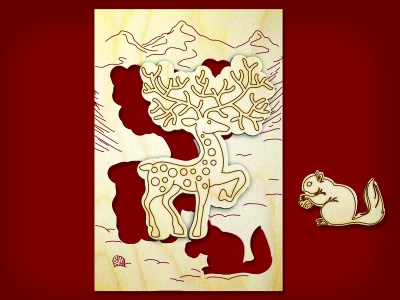 Раскраска-трафарет «Олень»