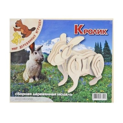 Сборная деревянная модель «Кролик» M004, Чудо-дерево