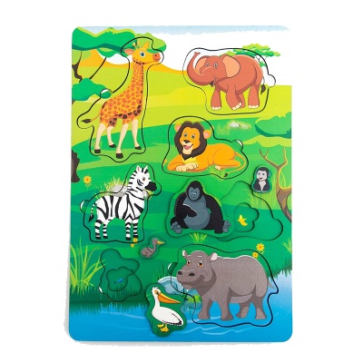 Вкладыш многоуровневый «Дикие животные и птицы», Сибирские игрушки