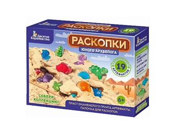 Набор для раскопок "Юный археолог" 19 артефактов, компания "Десятое королевство" Набор для раскопок "Юный археолог" 19 артефактов, компания "Десятое королевство"