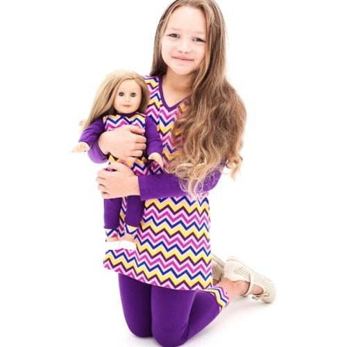 Бриджи (легинсы) Mia с отворотами, принт зиг-заг/сиреневый