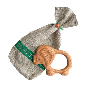 Деревянная погремушка-грызунок «Слонёнок», Царицынская игрушка