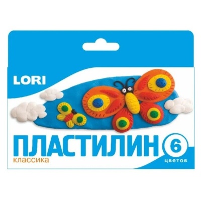 Пластилин Lori «Классика», 6 цветов