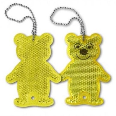 Светоотражатель пешеходный призматический «Мишка» жёлтый, Мамасвет